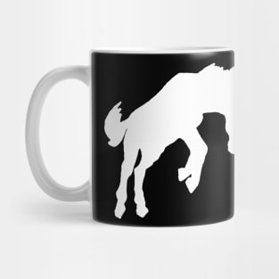 bucking horse white Mug